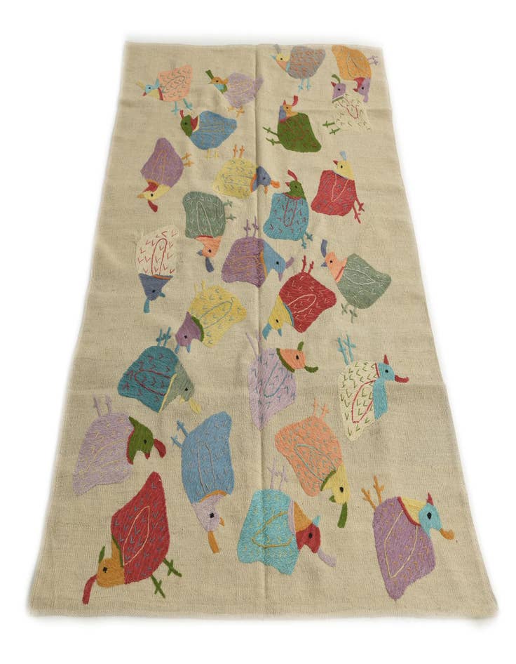 Detail image of  4' x 5' 7  Hand Woven Kilim Suzani Wool Rug