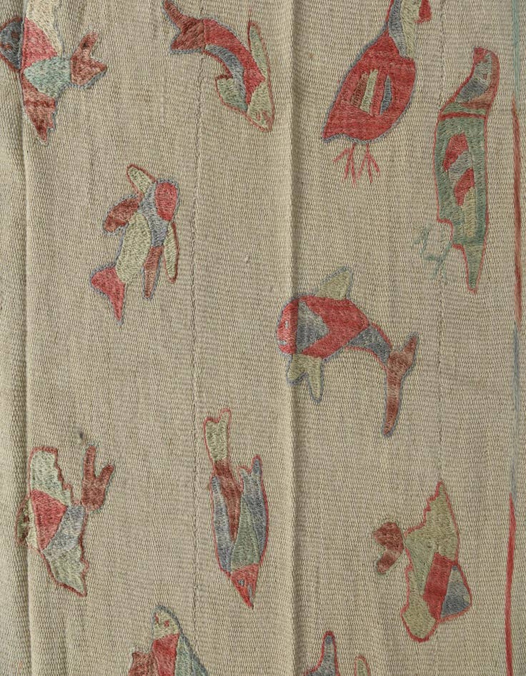 Detail image of  4' 10 x 6' 2  Hand Woven Kilim Suzani Wool Rug