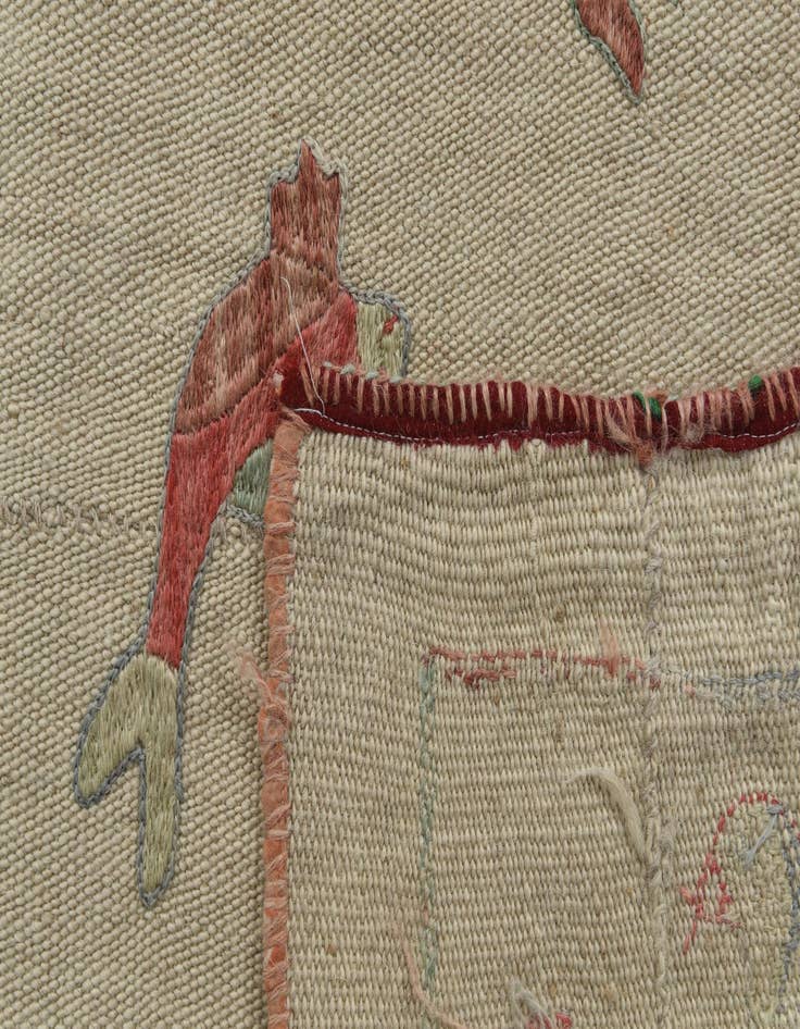 Detail image of  4' 10 x 6' 2  Hand Woven Kilim Suzani Wool Rug