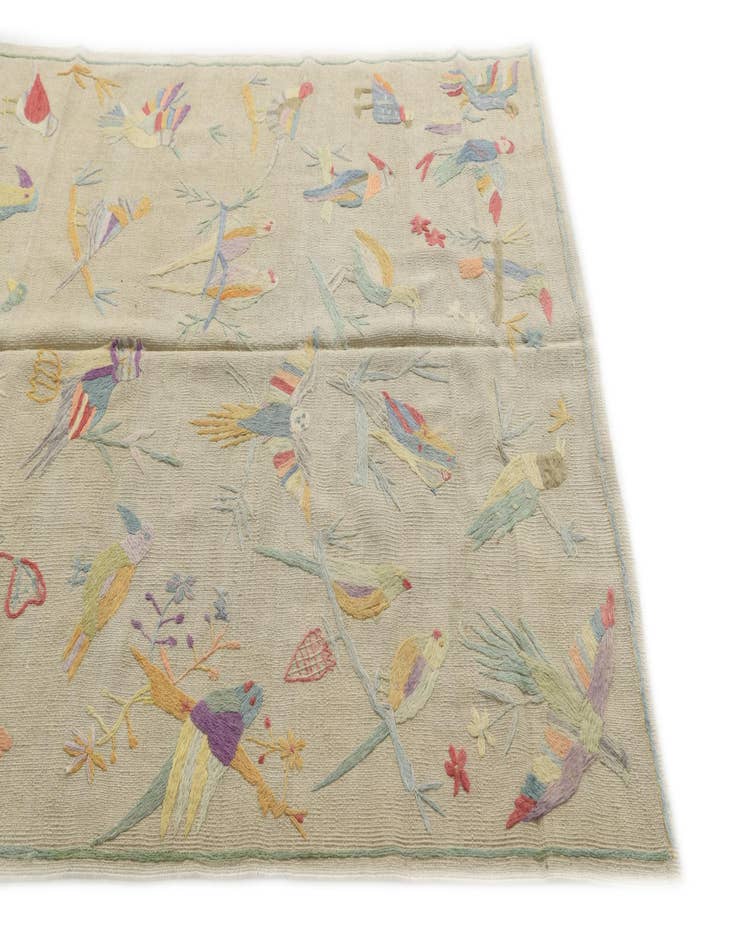 Detail image of  5' 4 x 7' 3  Hand Woven Kilim Suzani Wool Rug