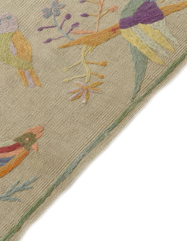 Detail image of  5' 4 x 7' 3  Hand Woven Kilim Suzani Wool Rug