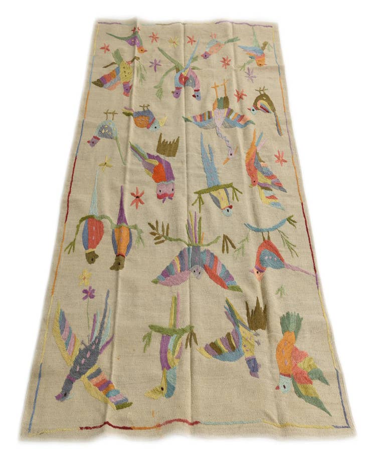 Detail image of  4' 2 x 5' 7  Hand Woven Kilim Suzani Wool Rug