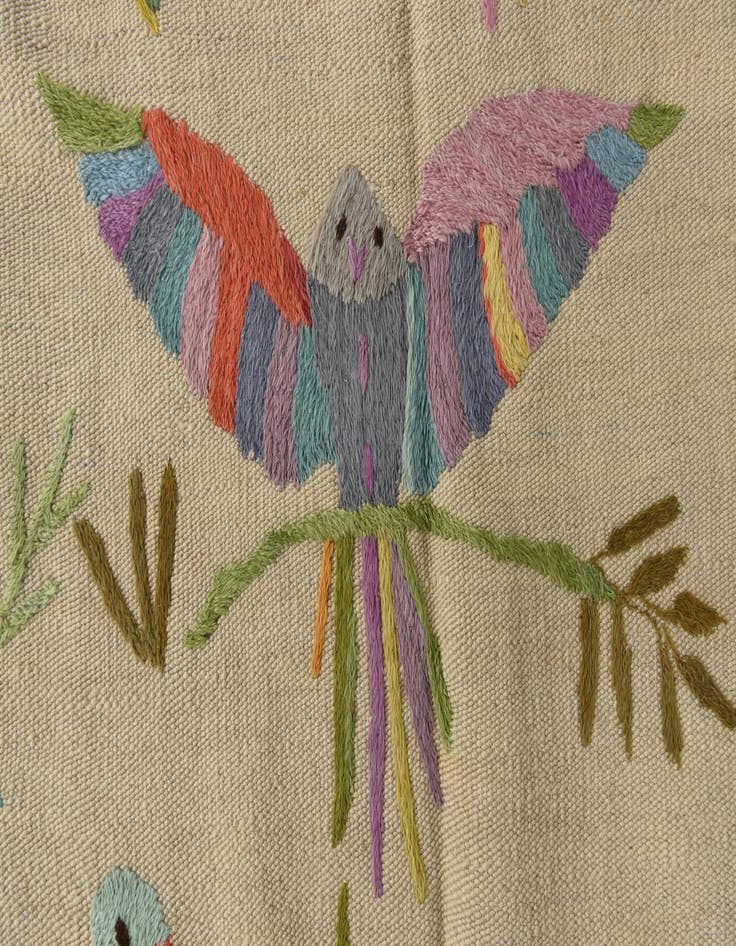 Detail image of  4' 2 x 5' 7  Hand Woven Kilim Suzani Wool Rug