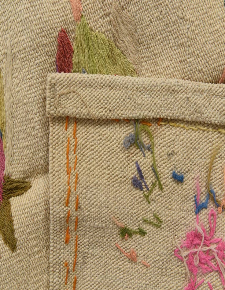 Detail image of  4' 2 x 5' 7  Hand Woven Kilim Suzani Wool Rug