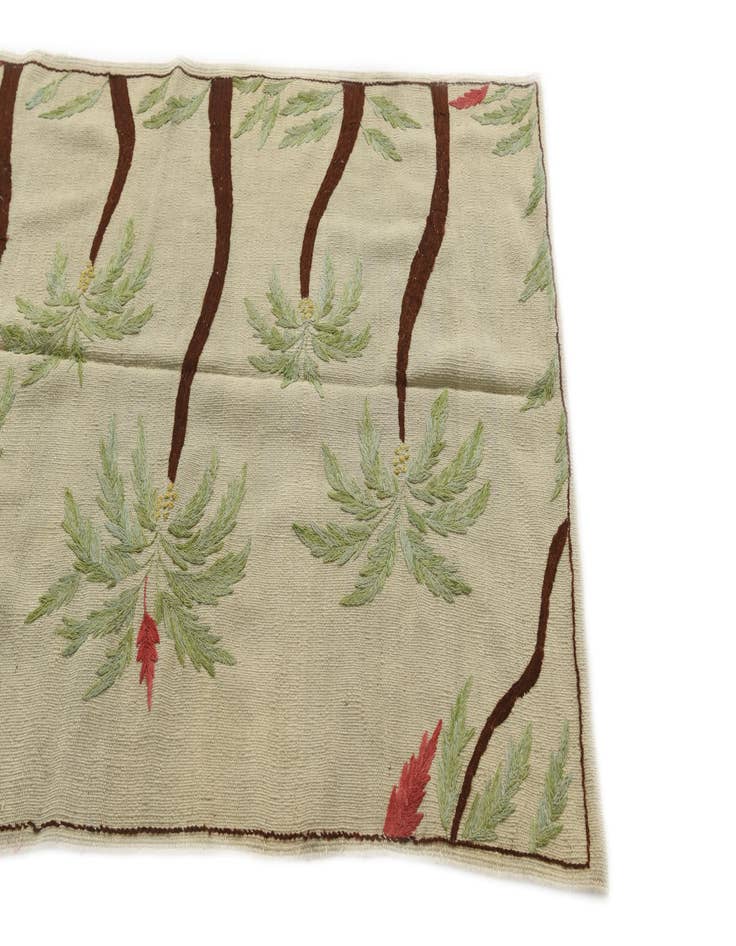 Detail image of  3' 4 x 4' 6  Hand Woven Kilim Suzani Wool Rug