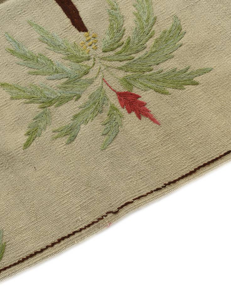 Detail image of  3' 4 x 4' 6  Hand Woven Kilim Suzani Wool Rug