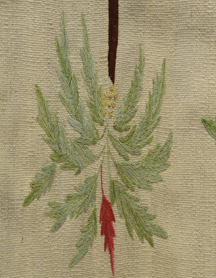 Detail image of  3' 4 x 4' 6  Hand Woven Kilim Suzani Wool Rug