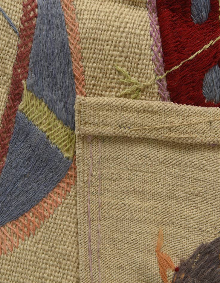Detail image of  7' x 9' 2  Hand Woven Kilim Suzani Wool Rug
