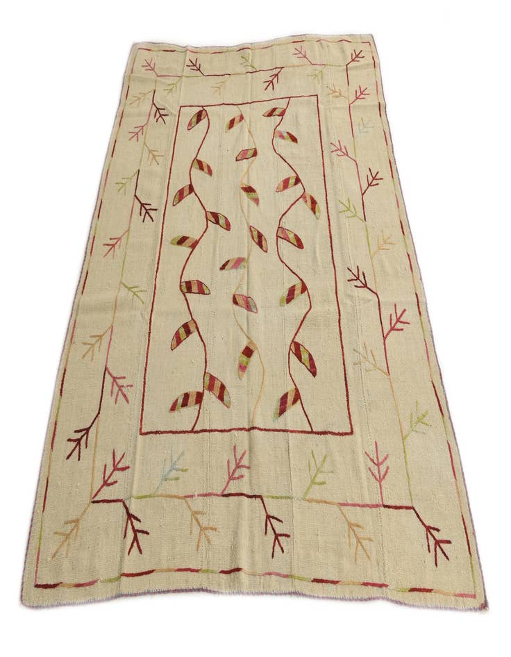 Detail image of  5' 3 x 6' 6  Hand Woven Kilim Suzani Wool Rug