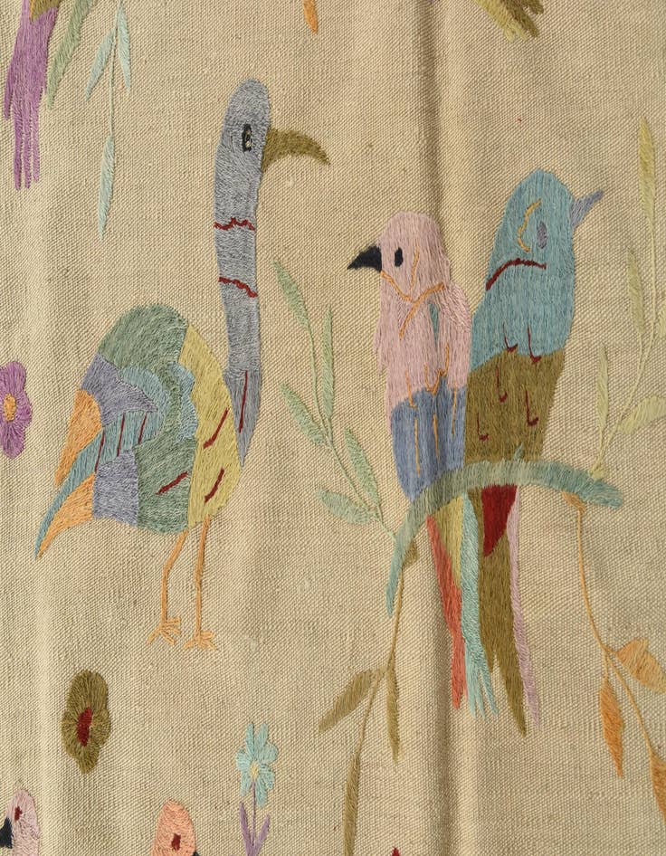 Detail image of  6' 6 x 9' 4  Hand Woven Kilim Suzani Wool Rug