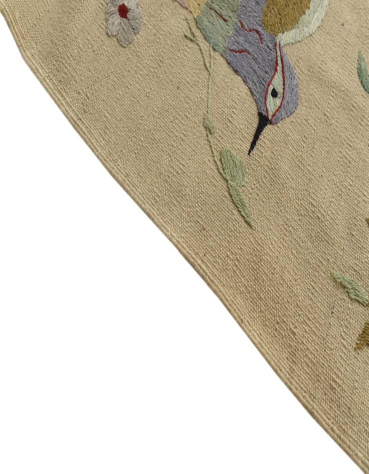 Detail image of  6' 6 x 9' 4  Hand Woven Kilim Suzani Wool Rug