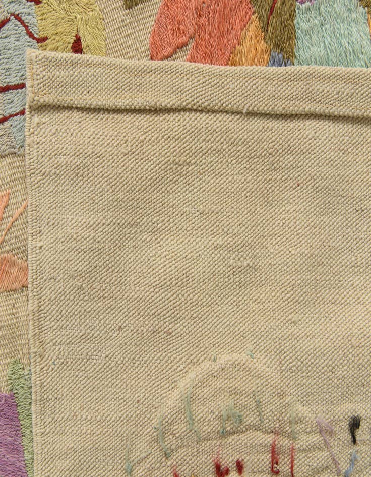 Detail image of  6' 6 x 9' 4  Hand Woven Kilim Suzani Wool Rug