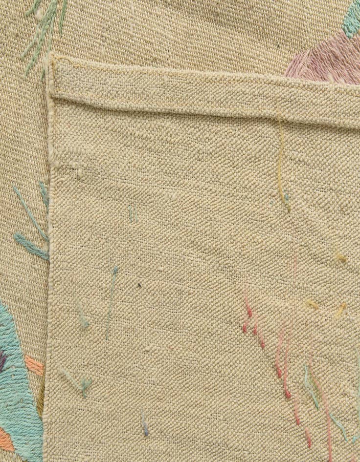 Detail image of  8' 5 x 9' 2  Hand Woven Kilim Suzani Wool Rug