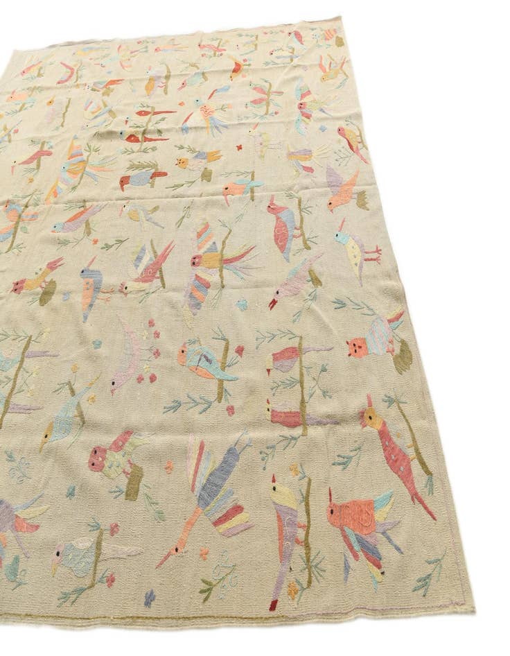 Detail image of  8' 5 x 9' 2  Hand Woven Kilim Suzani Wool Rug