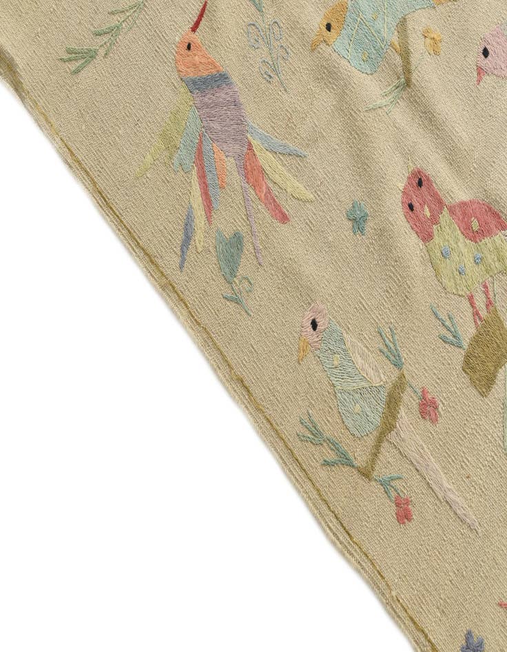 Detail image of  8' 5 x 9' 2  Hand Woven Kilim Suzani Wool Rug