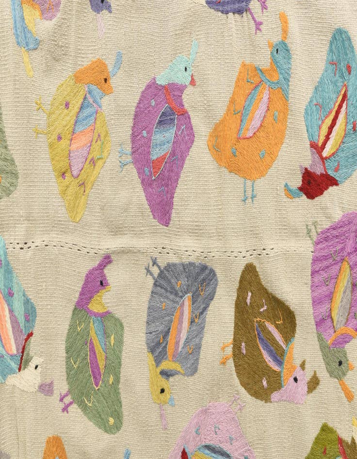 Detail image of  5' x 7'  Hand Woven Kilim Suzani Wool Rug