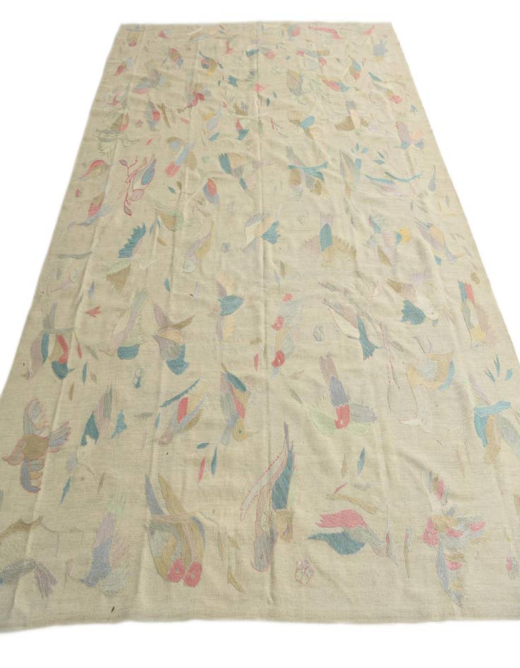 Detail image of  8' 4 x 9' 9  Hand Woven Kilim Suzani Wool Rug