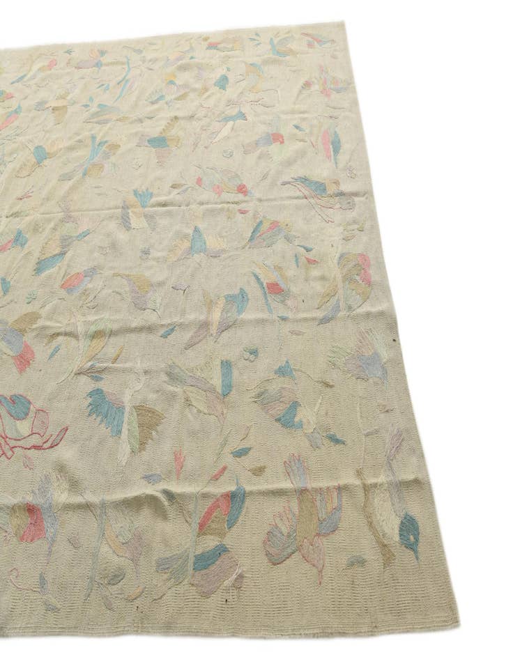 Detail image of  8' 4 x 9' 9  Hand Woven Kilim Suzani Wool Rug