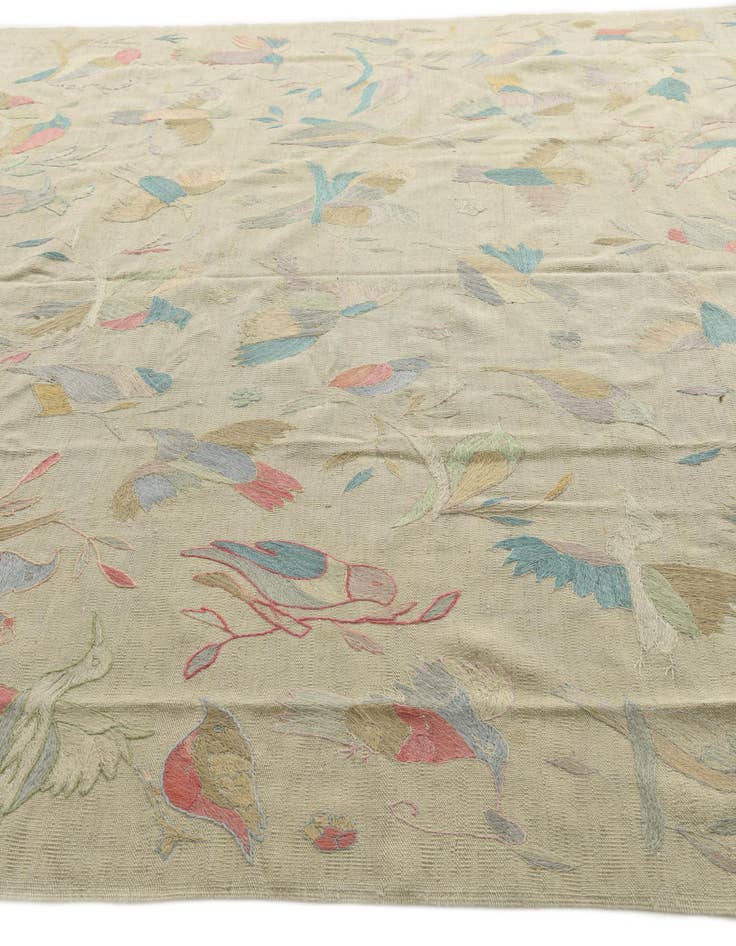 Detail image of  8' 4 x 9' 9  Hand Woven Kilim Suzani Wool Rug