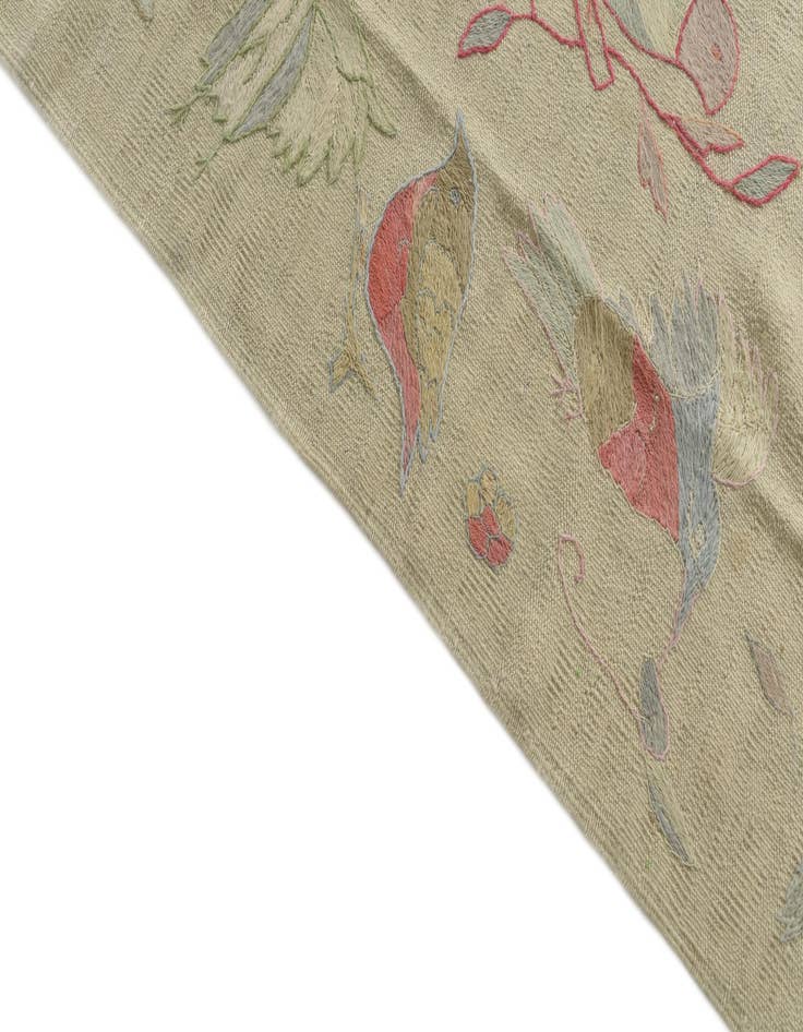 Detail image of  8' 4 x 9' 9  Hand Woven Kilim Suzani Wool Rug