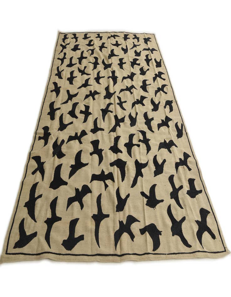 Detail image of  6' 10 x 9' 5  Hand Woven Kilim Suzani Wool Rug