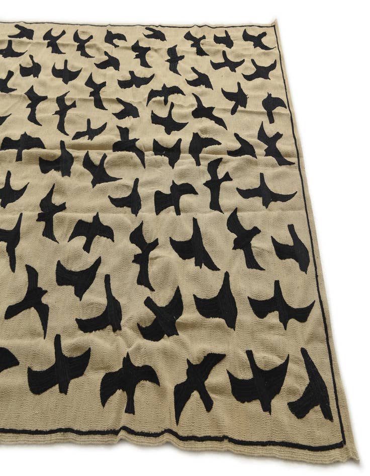 Detail image of  6' 10 x 9' 5  Hand Woven Kilim Suzani Wool Rug