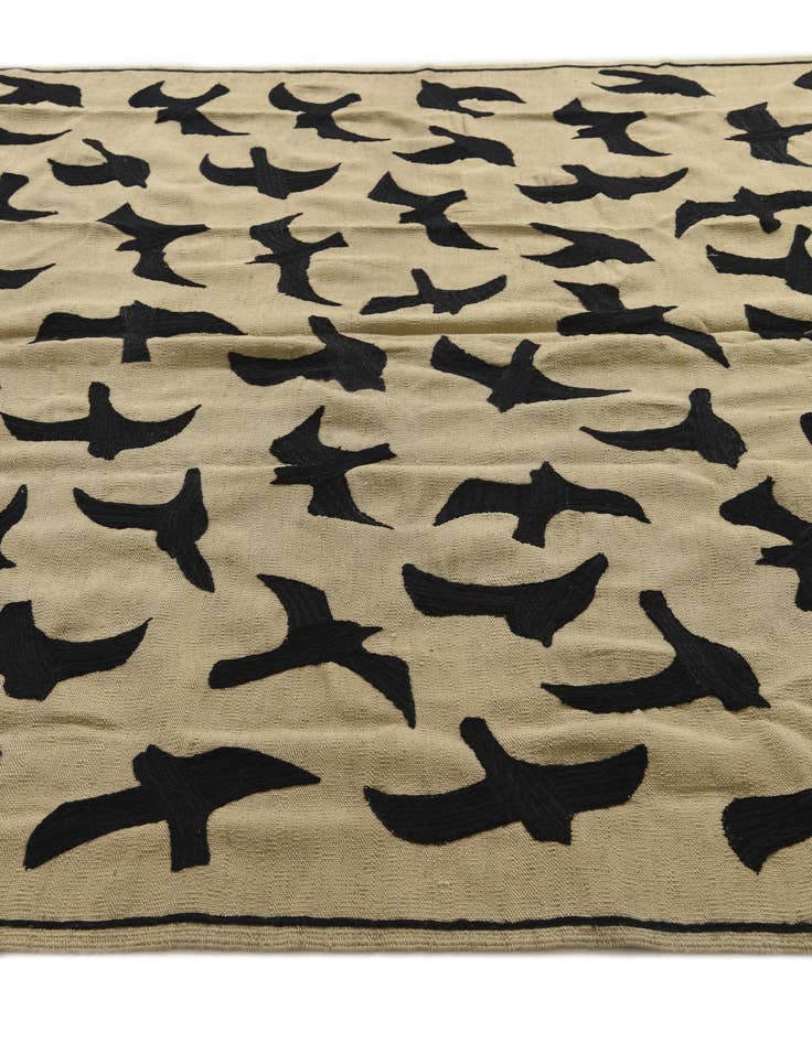 Detail image of  6' 10 x 9' 5  Hand Woven Kilim Suzani Wool Rug