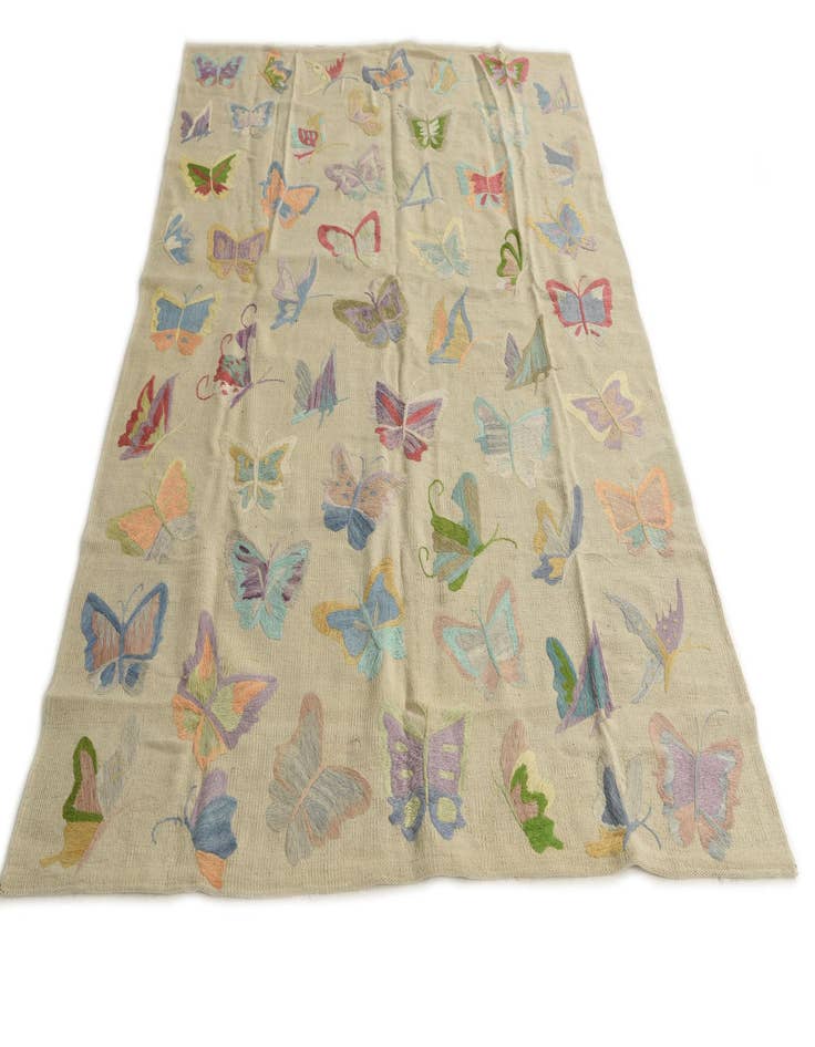 Detail image of  5' 4 x 7' 2  Hand Woven Kilim Suzani Wool Rug