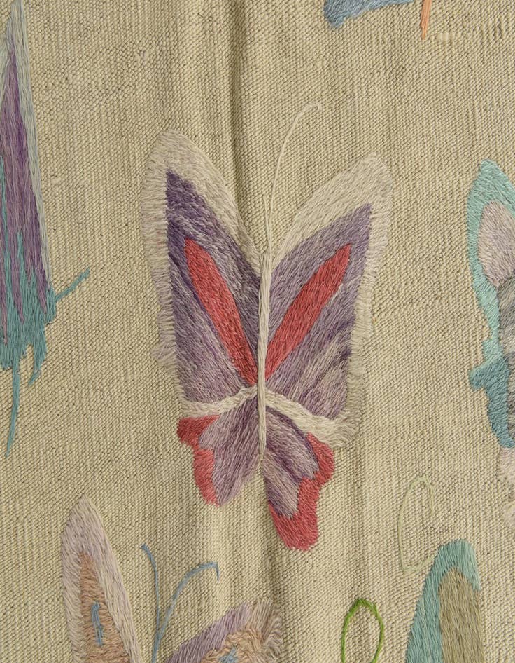 Detail image of  5' 4 x 7' 2  Hand Woven Kilim Suzani Wool Rug