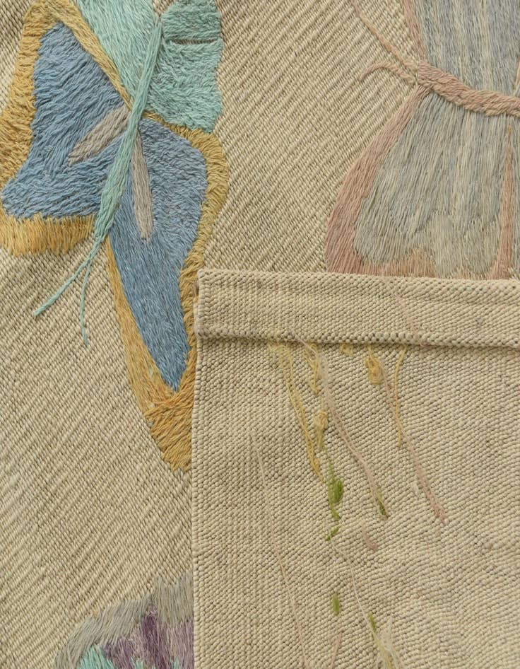 Detail image of  5' 4 x 7' 2  Hand Woven Kilim Suzani Wool Rug