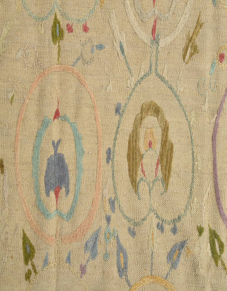 Detail image of  6' x 7' 8  Hand Woven Kilim Suzani Wool Rug