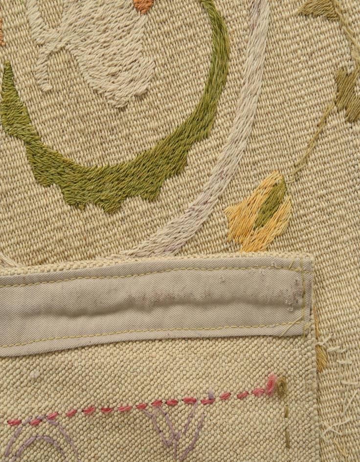 Detail image of  6' x 7' 8  Hand Woven Kilim Suzani Wool Rug