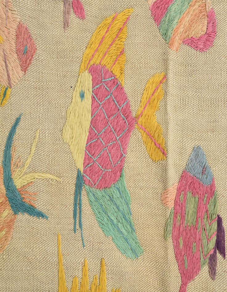 Detail image of  6' 5 x 9' 1  Hand Woven Kilim Suzani Wool Rug