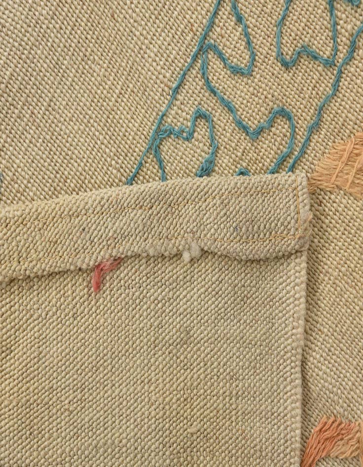 Detail image of  6' 5 x 9' 1  Hand Woven Kilim Suzani Wool Rug