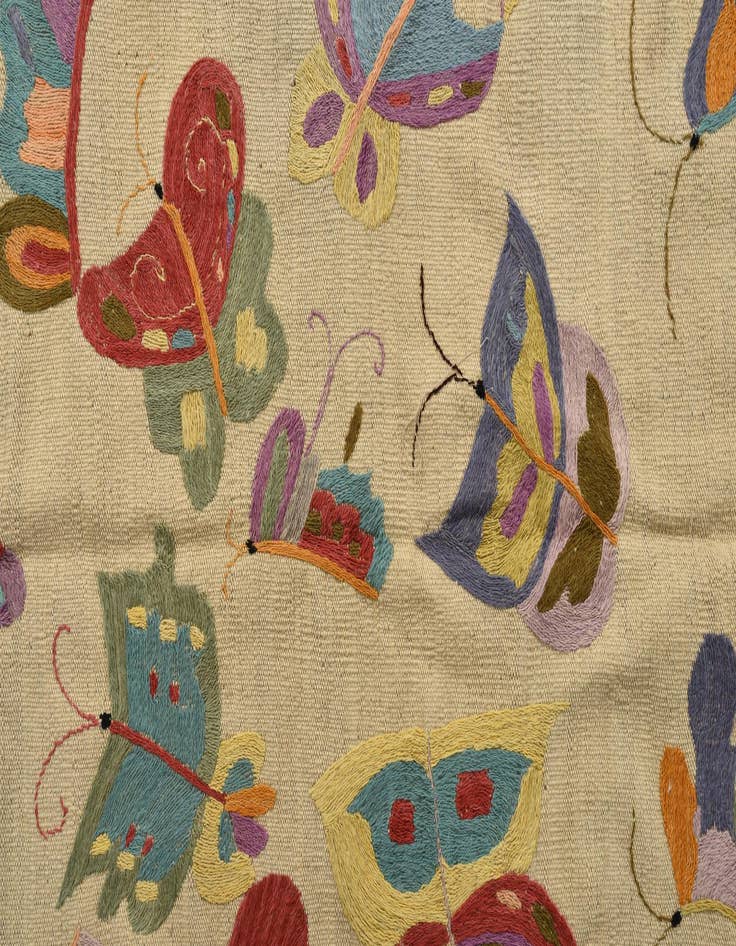 Detail image of  3' 2 x 4' 8  Hand Woven Kilim Suzani Wool Rug