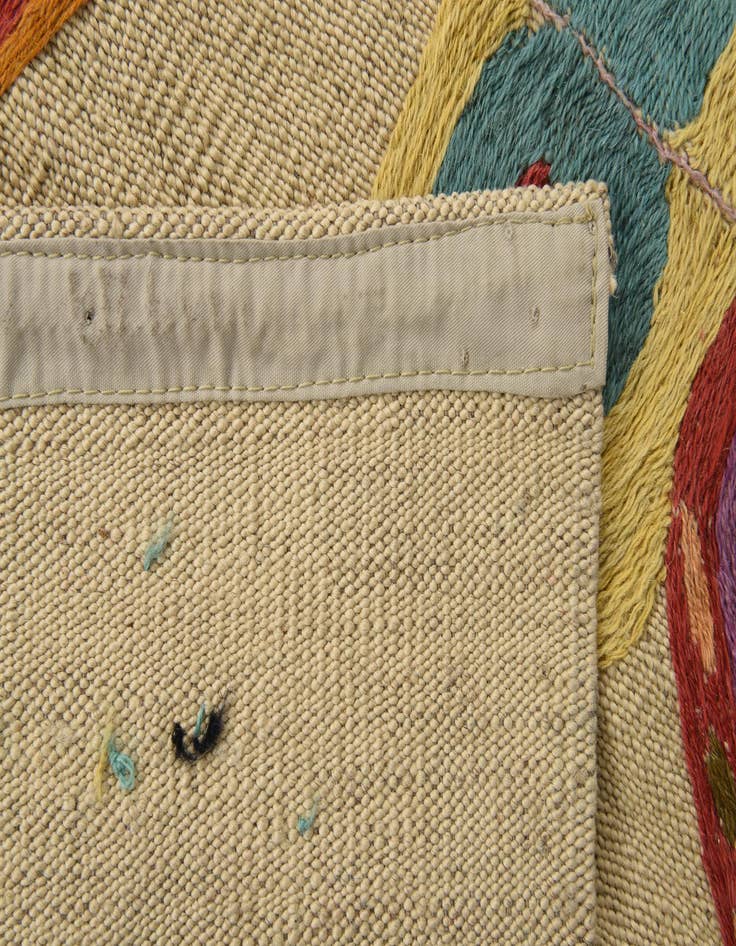 Detail image of  3' 2 x 4' 8  Hand Woven Kilim Suzani Wool Rug