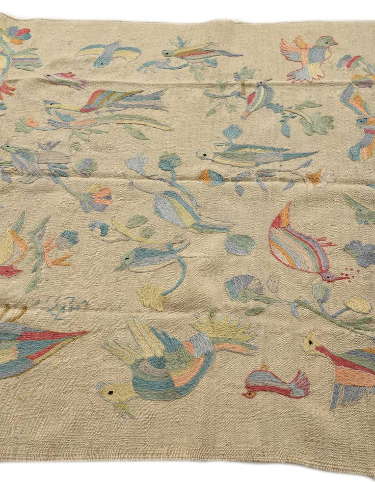 Detail image of  5' x 6' 1  Hand Woven Kilim Suzani Wool Rug