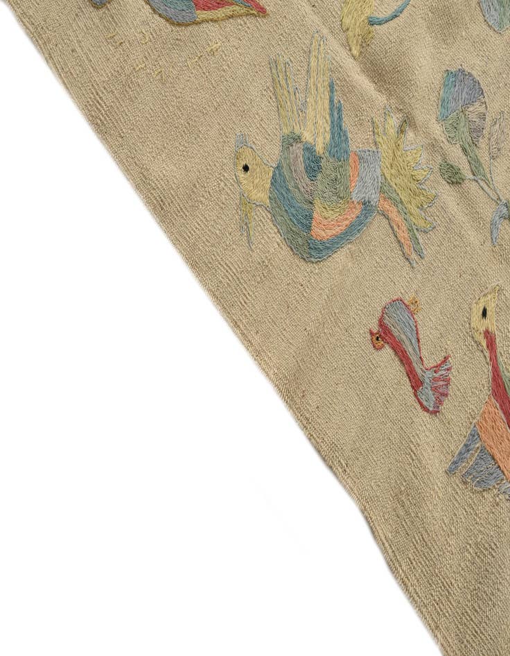 Detail image of  5' x 6' 1  Hand Woven Kilim Suzani Wool Rug