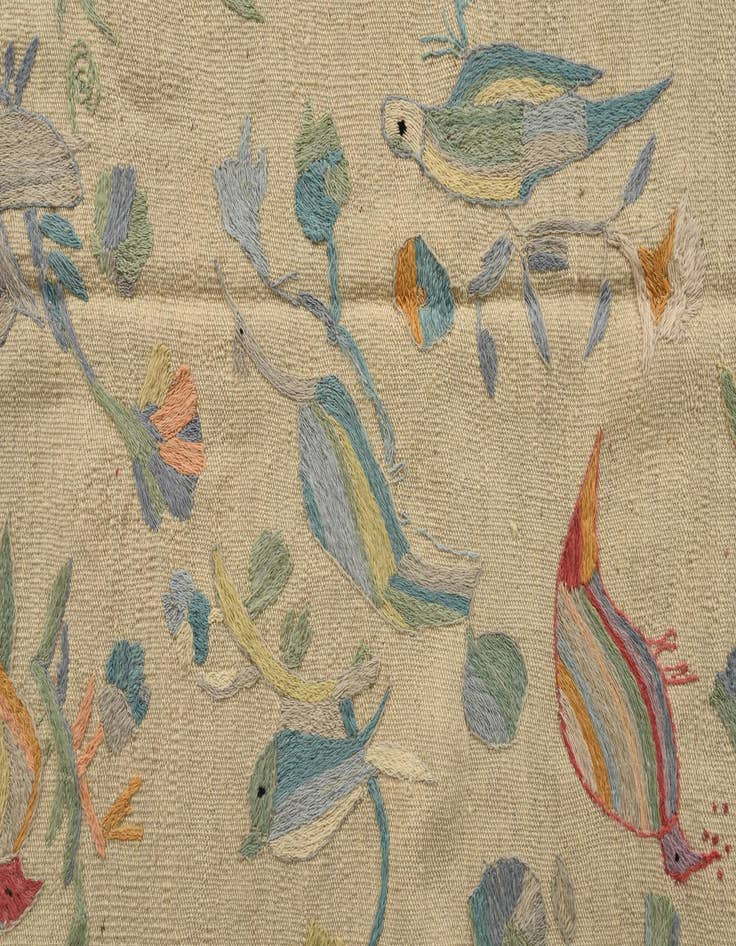 Detail image of  5' x 6' 1  Hand Woven Kilim Suzani Wool Rug