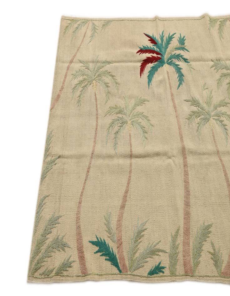 Detail image of  4' 1 x 5' 8  Hand Woven Kilim Suzani Wool Rug