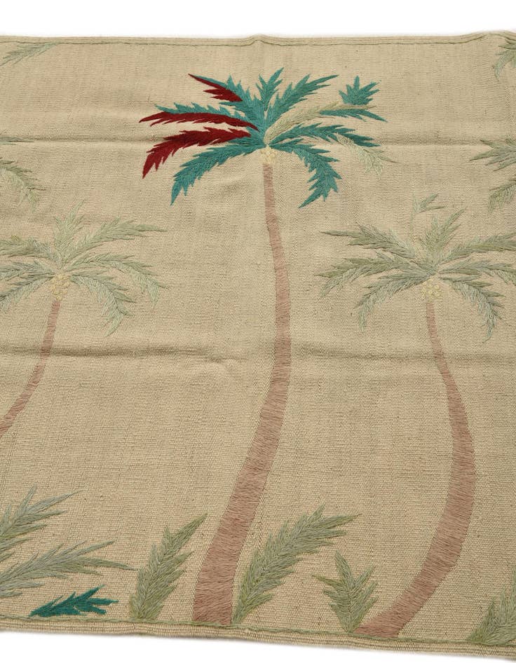 Detail image of  4' 1 x 5' 8  Hand Woven Kilim Suzani Wool Rug