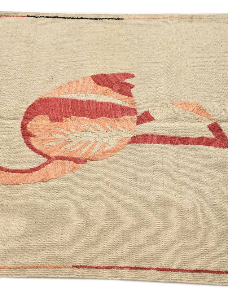 Detail image of  3' 2 x 4' 7  Hand Woven Kilim Suzani Wool Rug