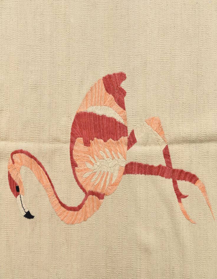 Detail image of  3' 2 x 4' 7  Hand Woven Kilim Suzani Wool Rug