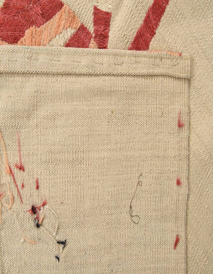 Detail image of  3' 2 x 4' 7  Hand Woven Kilim Suzani Wool Rug