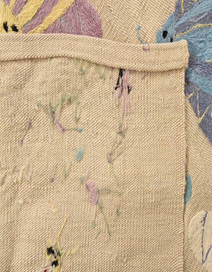 Detail image of  4' 2 x 5' 8  Hand Woven Kilim Suzani Wool Rug