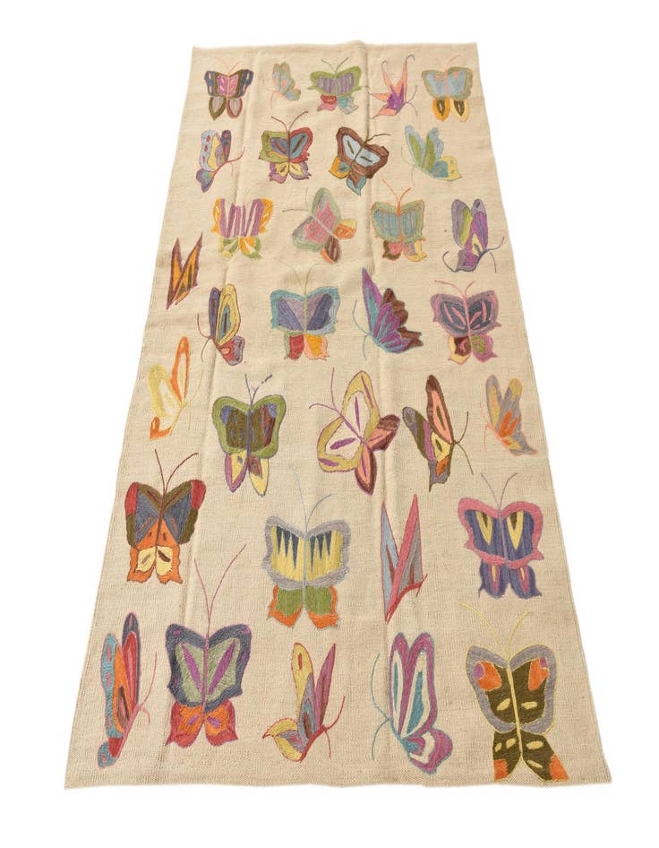 Detail image of  4' 2 x 5' 10  Hand Woven Kilim Suzani Wool Rug