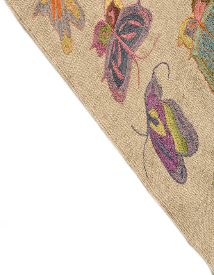 Detail image of  4' 2 x 5' 10  Hand Woven Kilim Suzani Wool Rug