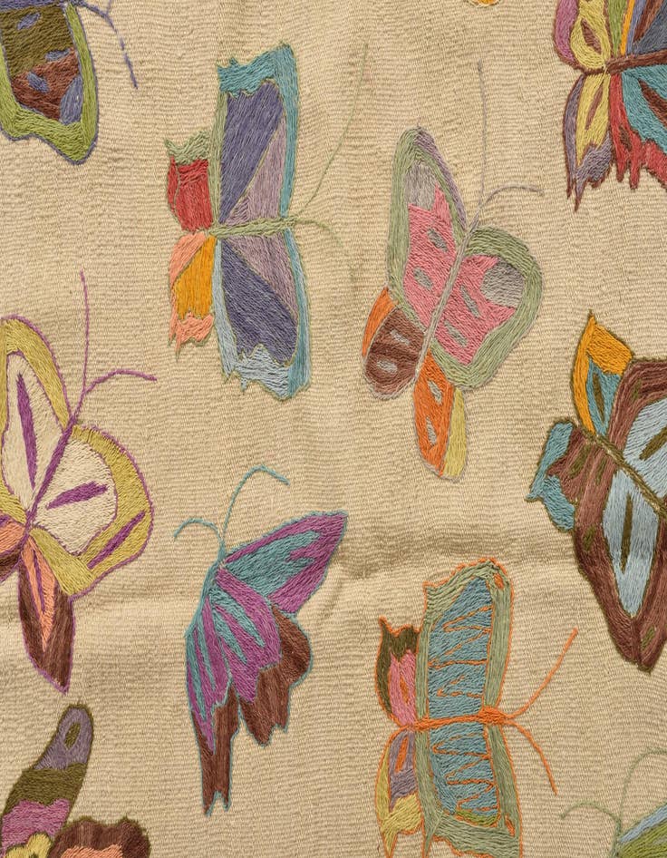 Detail image of  4' 2 x 5' 10  Hand Woven Kilim Suzani Wool Rug