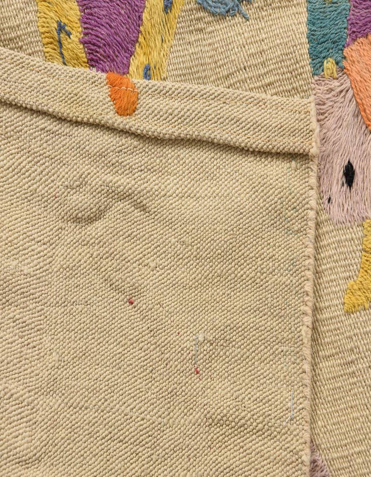 Detail image of  3' x 4' 7  Hand Woven Kilim Suzani Wool Rug