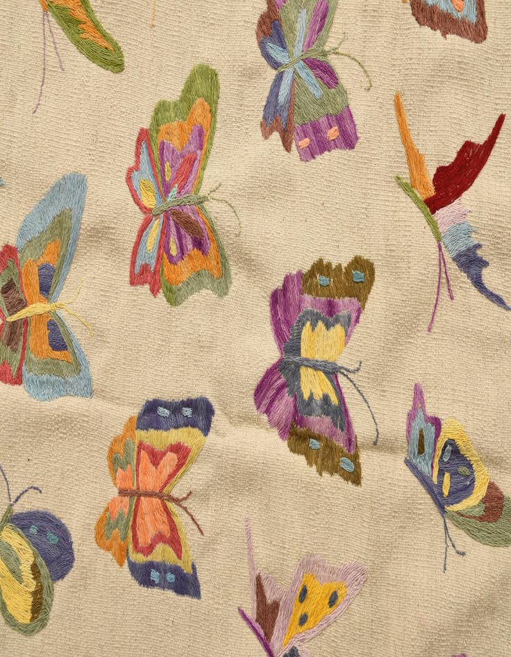 Detail image of  5' 8 x 7' 3  Hand Woven Kilim Suzani Wool Rug